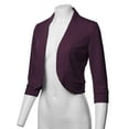 thumbnail image 4 of FashionOutfit Women's Solid 3/4 Sleeves Open Front Bolero Jacket Shrug - Made In USA, 4 of 4