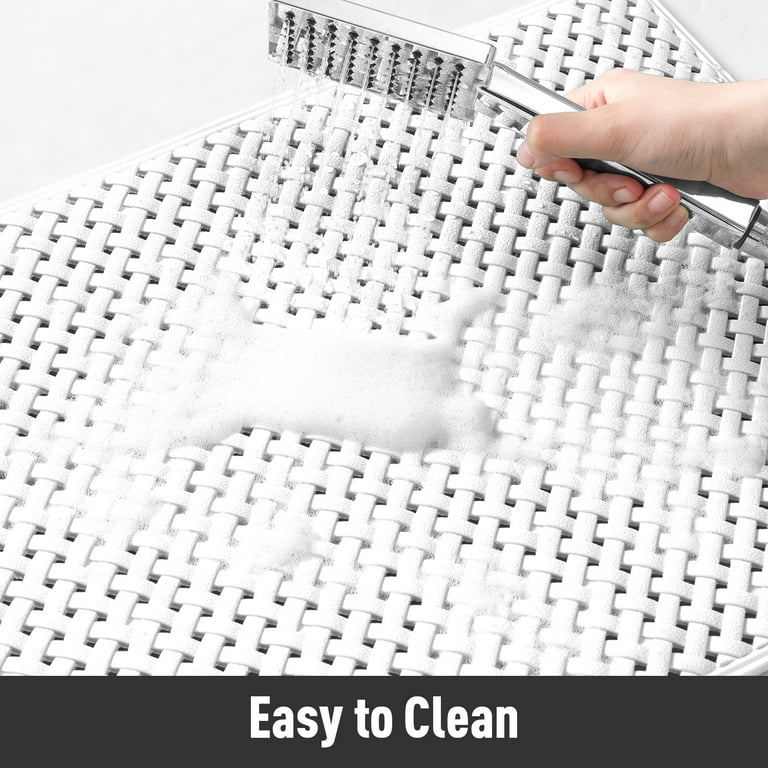 SIXHOME Shower Mat Non Slip Bath Mat for Tub 14x27 Shower Mats for  Bathtub Machine Washable Bathtub Mat with Suction Cups and Drain Holes  Woven Grey