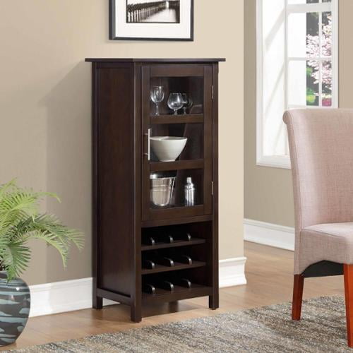 Wyndenhall Franklin 12 Bottle Solid Wood 22 Inch Wide Contemporary High Storage Wine Rack Cabinet In Dark Tobacco Brown Walmart Com Walmart Com