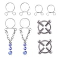 thumbnail image 1 of Fashion Water Drop Screw Non Pierced Nipple Rings Set, 1 of 7