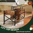 thumbnail image 4 of GALAXHERO Coffee Table, 41.3" Lift Top Coffee Table with 4 Wheels, Hidden Compartment, Storage Shelf and Lift Tabletop for Living Room, Reception Room, Rustic Brown, 4 of 7