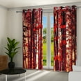 thumbnail image 3 of Aofoto Fall Forest Curtain, Autumn Season Maple Leaf Forest Light Blocking Window Drapes, 2 Panel,52" W x 84" L, 3 of 5