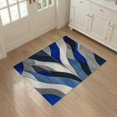 thumbnail image 3 of ODIKA 3'x5' Washable Area Rug Abstract Wavy Lattice With Diagonal Bands And Metallic Accents for Hallway, Laundry Room, Non-Slip, Flatweave, Easy Care, 3 of 7