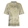 thumbnail image 3 of Mohiass Womens Polo Shirts Floral Wicking Oversized Tshirts Lapel Collared Beach Shirts Button Up Dressy Tops and Blouses Beige S, 3 of 4