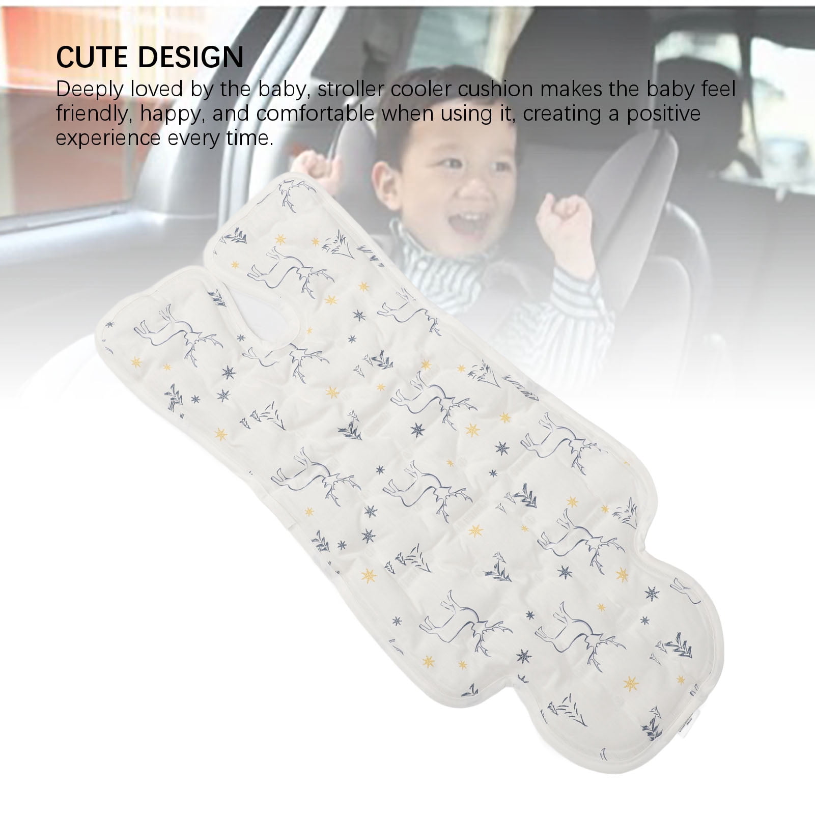 Yajisi Universal Stroller Cooler Pad Breathable Baby Cooling Mat for Summer Car Seat Cushions White Ramie 13.78 inches / 35 cm