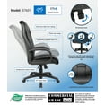 thumbnail image 4 of Boss Office Products LeatherPlus High Back Office Adjustable Executive Chair with Casters, Black, 4 of 9