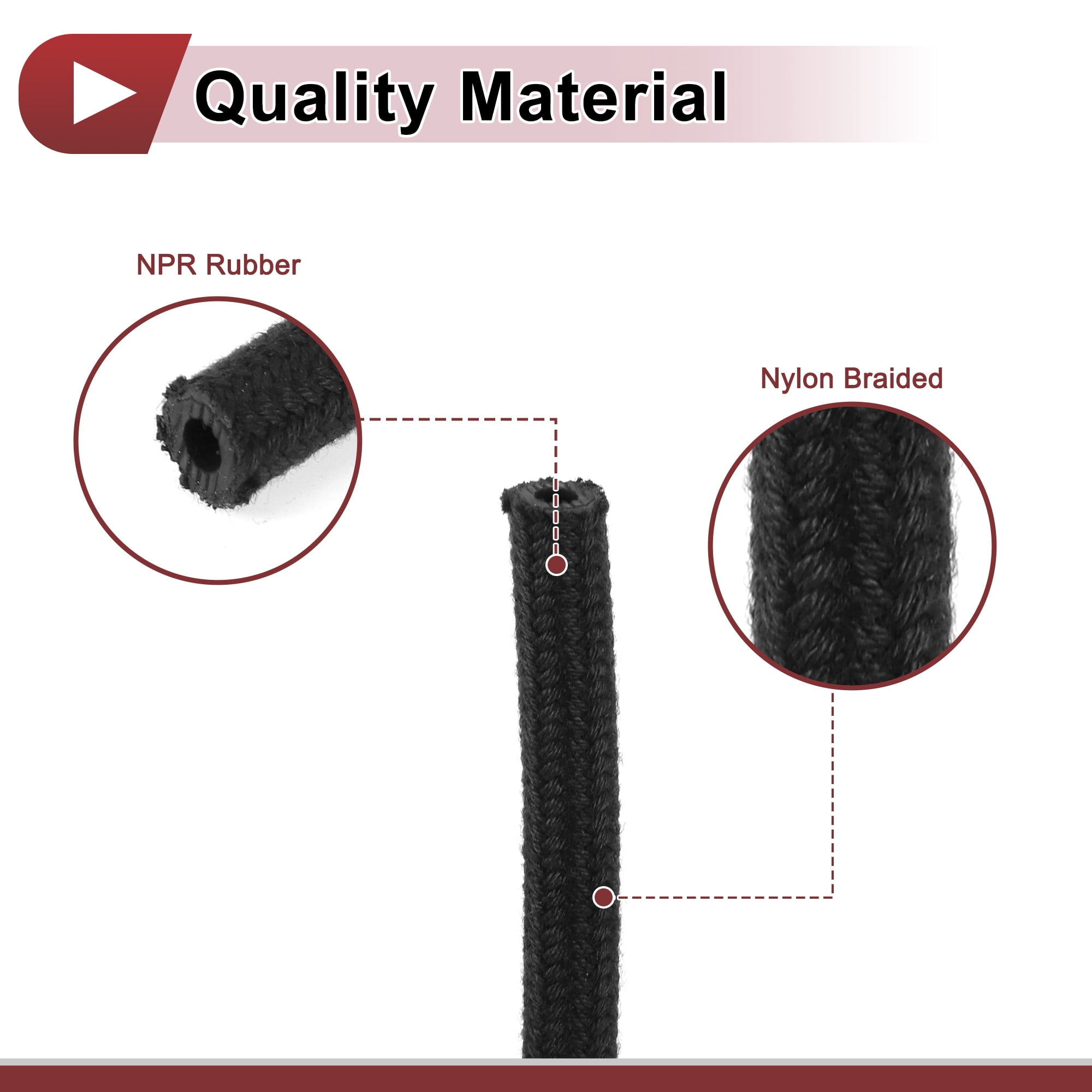 Unique Bargains 1Pcs 1/8 Fuel Line Hose 3ft Vacuum Hose Automotive Fuel Hose Black
