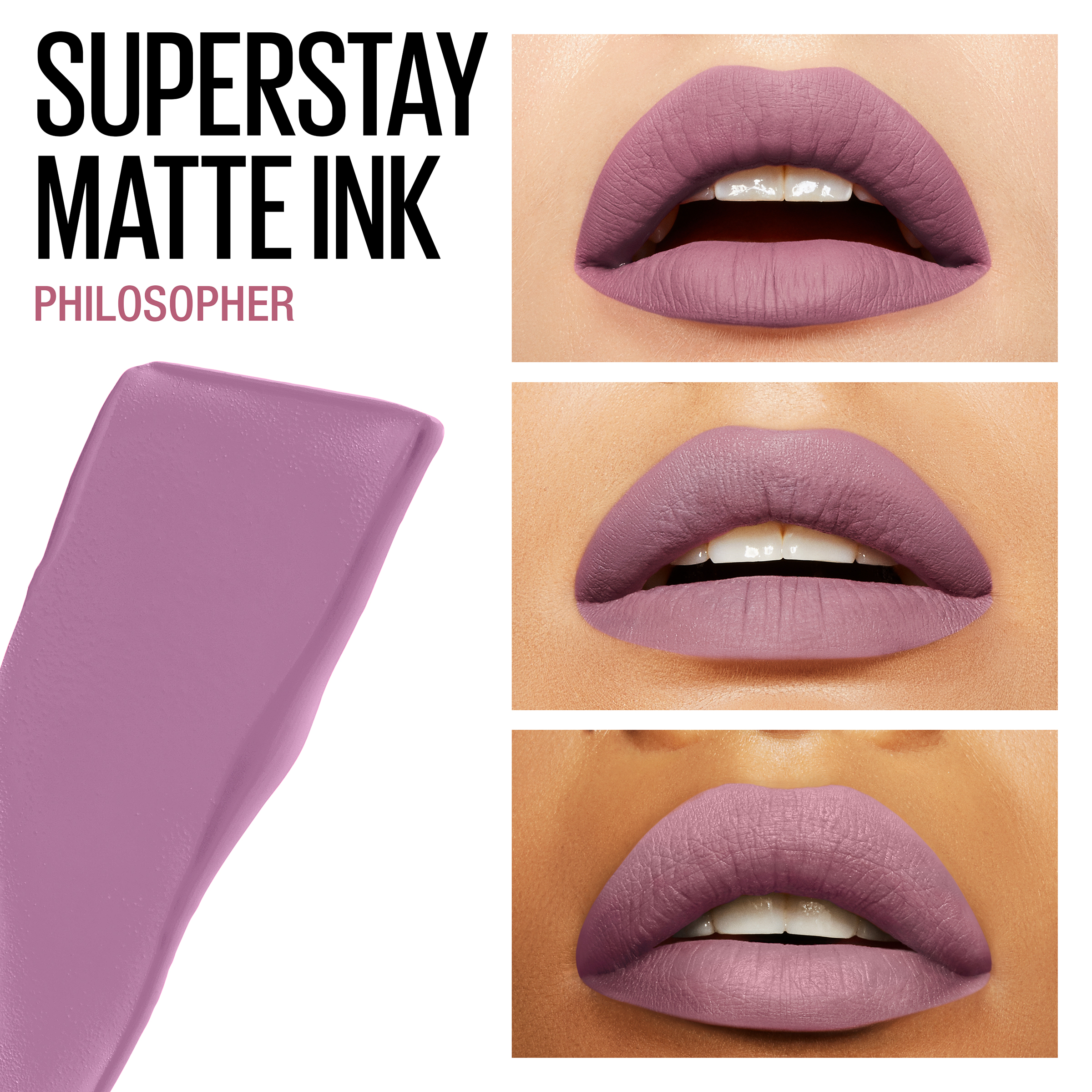 Maybelline Super Stay Matte Ink Un nude Liquid Lipstick, Philosopher - image 3 of 9