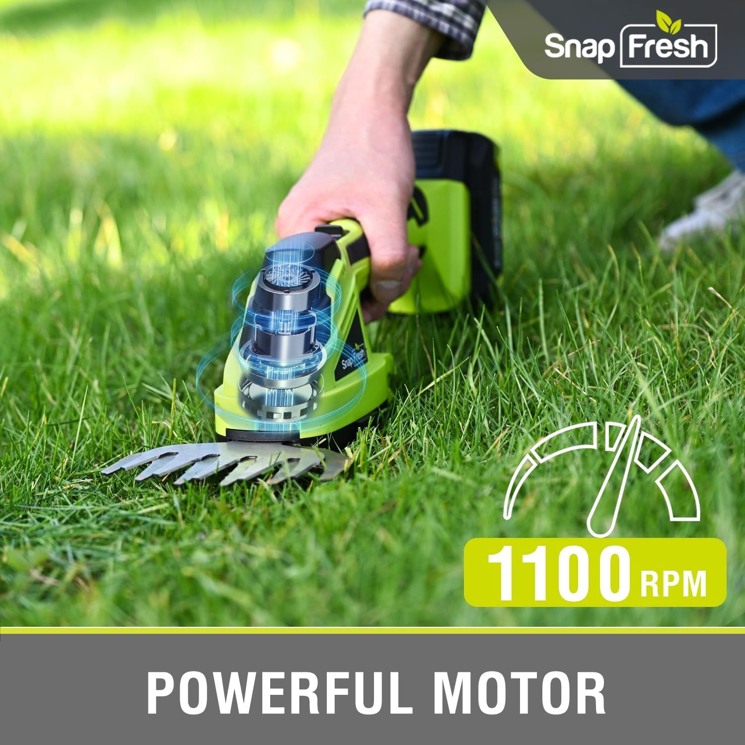 20V Cordless Hedge Trimmer with Grass Shears, Lightweight Electric Shrub Tool for Garden