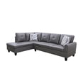 thumbnail image 2 of Hommoo Faux Leather 4-Seat Couch, L Shaped Sectional Couches and Sofas, Modern Living Room Furniture Sets Sectional Sofa Set, Dark Grey(No Ottoman), 2 of 6
