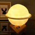 thumbnail image 1 of 3D planet light Saturn light led night light creative gift (13cm, [rechargeable] seven-color light), 1 of 5