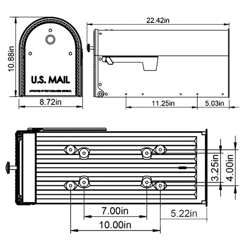 Gibraltar Mailboxes Edwards Large, Steel, Post Mount Mailbox, Venetian Bronze, EM160VB0