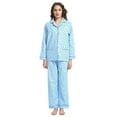 thumbnail image 3 of Apparonia Women's Pajama Sets 100% Cotton Flannel Ladies PJs Button Front Top Drawstring Bottoms Sky Petal XL, 3 of 5