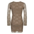 thumbnail image 3 of Qiylii Women Y2K Vintage Long Sleeve Dresses Floral Flare Sleeve Bodycon Sexy Mini Dress Aesthetics Streetwear, 3 of 8