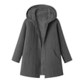 thumbnail image 7 of Women 100% Cotton Cable Knit Hooded Sevevn Long Coat Full Zip Front Long Sleeve Pocket Warm Casual Outer Jacket, 7 of 7