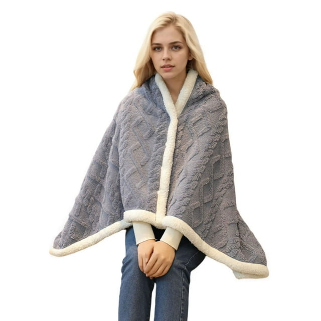 Billuyoard Capas elegantes para mujer, manta de regazo a cuadros, chal, manta vestible multifunción, Poncho usable Decoración del hogar B