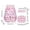 Pink, variant on 3-in-1 Backpack Combo Pack - Backpack Lunch Set with Matching Pencil Case Lunch Bag for Daily Outdoor Picnic Travel Stationery Foods Storage Decor