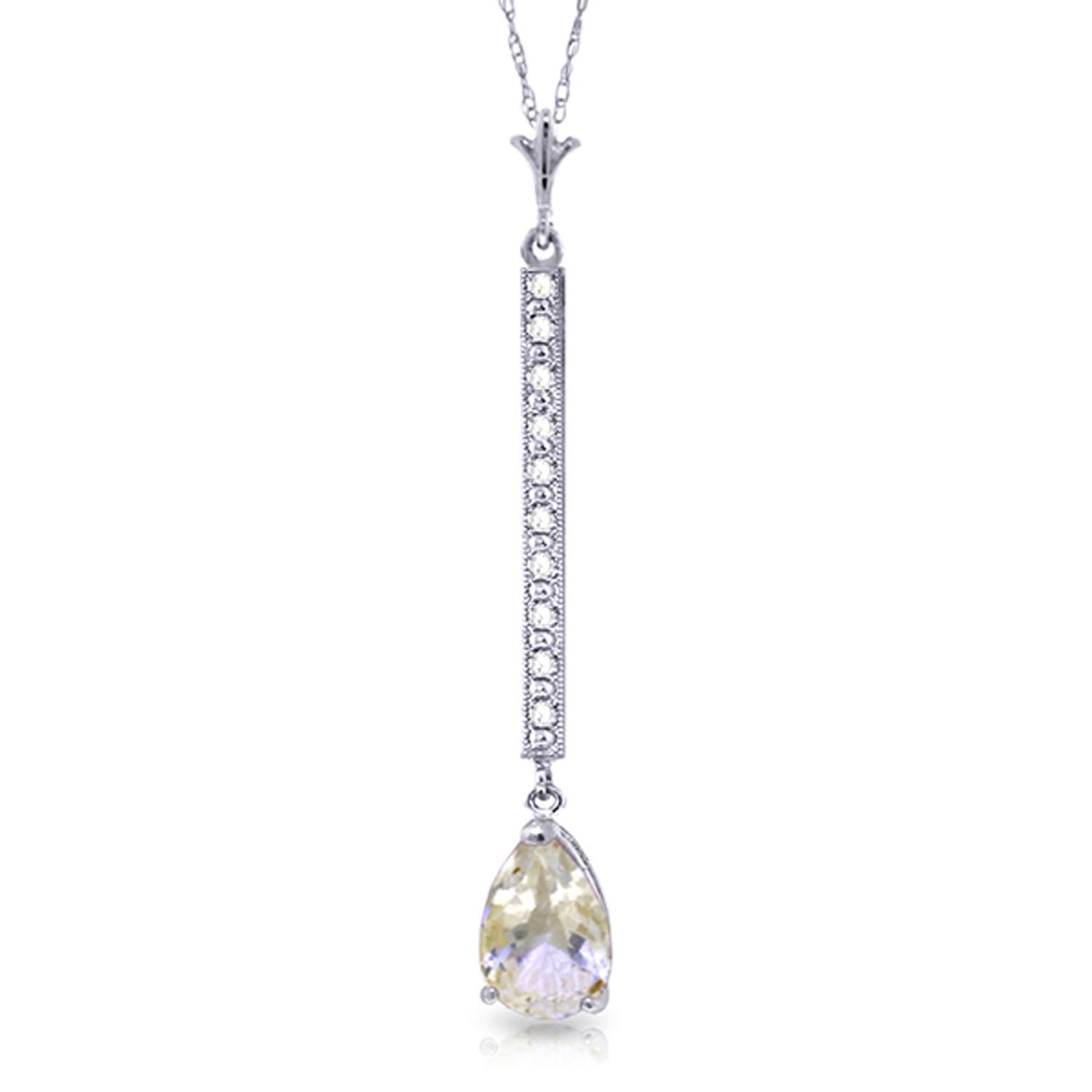 Galaxy Gold 14K Solid Gold 1.8 Carat Natural Diamond Necklace for Women - White Gold Fine Jewelry