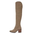 thumbnail image 3 of YDN Women Classic Pointed Closed Toe Thigh High Boots Chunky Heel Comfort Over the Knee High Wide Calf Boots Shoes Size 15 Gray, 3 of 4