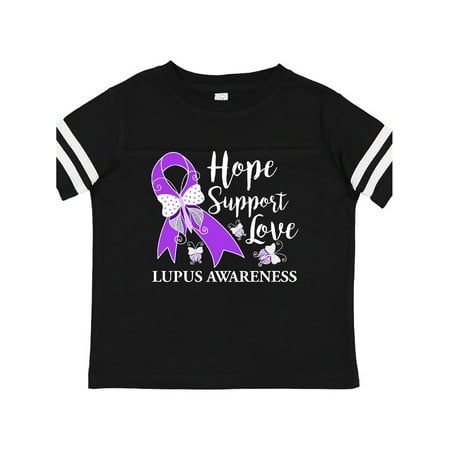 

Inktastic Hope Support Love Lupus Awareness with Ribbon and Butterflies Gift Toddler Boy or Toddler Girl T-Shirt