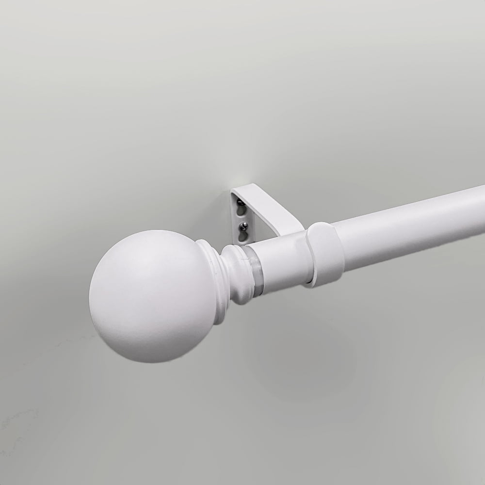Mainstays 1" White Ball Adjustable Single Curtain Rod 30-84"