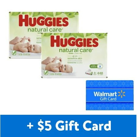 [Free $5 Gift Card] Huggies Natural Care Unscented Baby Wipes, 16 Flip Top Packs (896 Total Wipes)