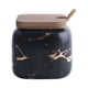thumbnail image 1 of Bearachild Condimento de mármol nórdico, tarro de especias, azúcar, cocina, tapa de madera mate, botellas de condimentos, cuchara de bambú Cocina y Comedor Negro/ sencillo, 1 of 6