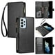 thumbnail image 1 of Funda tipo cartera de PU para Samsung A72 4G 5G con cordón, ranura para múltiples tarjetas, protección total, estilo retro, PU+TPU, 1 of 5