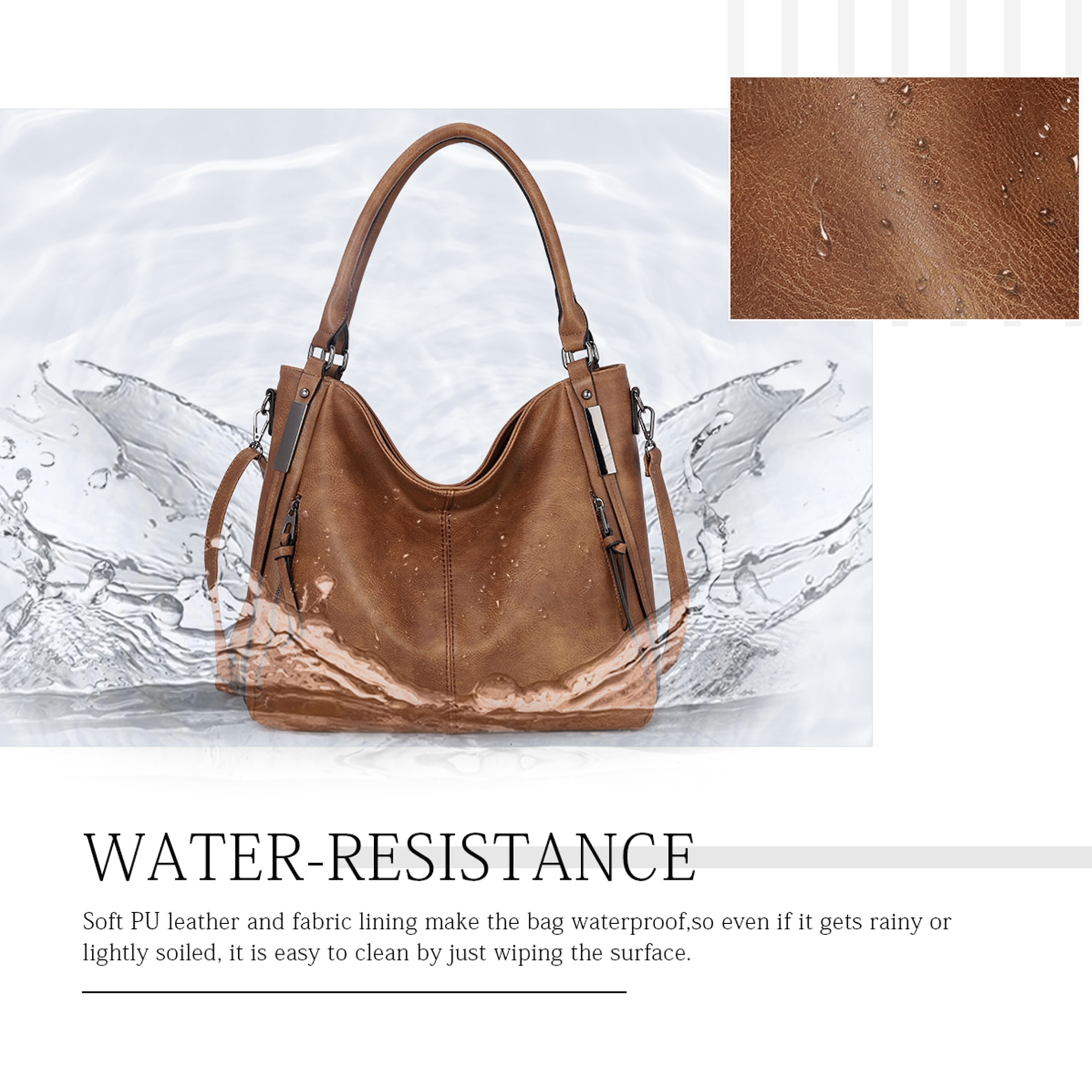 Arcticwind Shoulder Purse Handbag for Women, Hobo Tote Bags, Shoulder bag for Women, Vintage Simple style, wIth small bag & long shoulder stra, Brown style