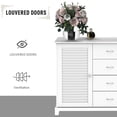 thumbnail image 3 of HOMCOM 47" Modern Storage Cabinet Buffet Sideboard with Drawers and Louvered Doors- White, 3 of 9