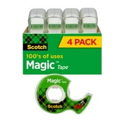 Scotch Magic Tape, 3/4 in. x 300 in., 4 Dispensers/Pack