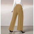 thumbnail image 6 of Women'S Wide Leg Suit Pants Loose Fit High Elastic Waisted Business Casual Long Trousers Pants Turmeric L, 6 of 7