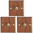 thumbnail image 1 of 3X Interruptor de Panel de Madera Maciza Tipo 86, Luz de Pared, Interruptor de Palanca de Latón Retro, 1 Interruptor, 1 of 8