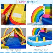 Outsunny 2-in-1 Kids Bounce House Inflatable Water Slide Jump Castle