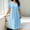 Light Blue, variant on NominalSnug Womens Nightgown Scalloped Neck Short Sleeve Loose Midi Sleep Dress Loungewear