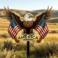 thumbnail image 3 of WKSCLPAI 4th of July Wrought Iron Eagle Decoration Metal Outdoor Yard Stake for Independence Day Memorial Day Patriotic Courtyard Display Decor, 3 of 6