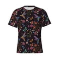 thumbnail image 4 of Vsdgher Humming Bird And Tropical Flowers Print Men's Dry Fit Mesh Athletic Shirts Moisture Wicking Tennis T-Shirt Tops, 4 of 9