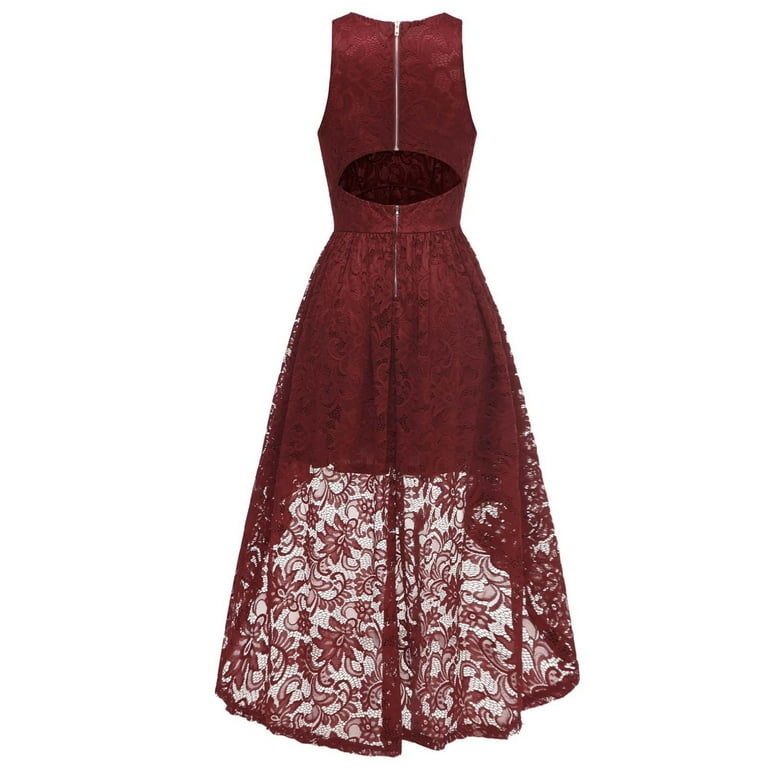 IROINNID Women's Fashion Grenadine Sleeveless Embroidery Evening Dress  Party Dress A-Line Solid Color Dress - Walmart.com