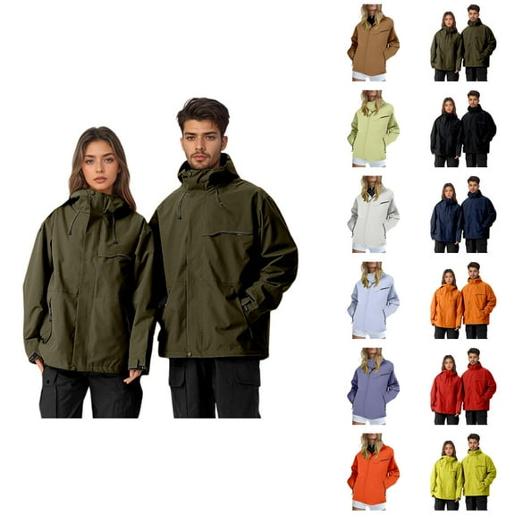 3-in-1 Windbreaker Jacket for Women Men Fall Winter Detachable Fleece Windproof Waterproof Zip Up Ski Jacket Outerwear