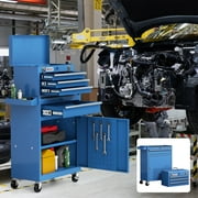 AIRAJ Blue 40 3-Drawer Rolling Tool Chest | Single Door Metal Workshop Tool Cabinet on Wheels