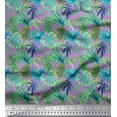 thumbnail image 1 of Soimoi Japan Crepe Satin Fabric Tropical Leaves Print Fabric by The Yard 42 Inch Wide, 1 of 3