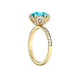 thumbnail image 2 of Aquamarine 2.50 ctw Ring with Diamonds 14K Yellow Gold Flower Vintage Halo, 2 of 6
