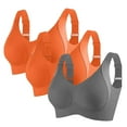 thumbnail image 2 of iHPH7 3 Pack Women's Sports Bras Wirefree Yoga Bra Comfortable Bras for Women Full Coverage Adjustable Straps Workout Bras for Women Seamless Bras for Women Brick Red S, 2 of 9