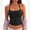 Black, variant on IDOPIP Womens Tank Top Built in Bra Yoga Workout Tops Crop Halter Neck Womens Padded Sport Back Bras Cami Athletic Gym Cropped Tanks Spaghetti Strap Woman Backless Running Camisole