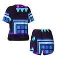 thumbnail image 5 of Lsque Geometry Dash Women's Short-Sleeved Pajama Set - 2 Piece Soft and Lightweight Sleepwear Set-Medium, 5 of 9