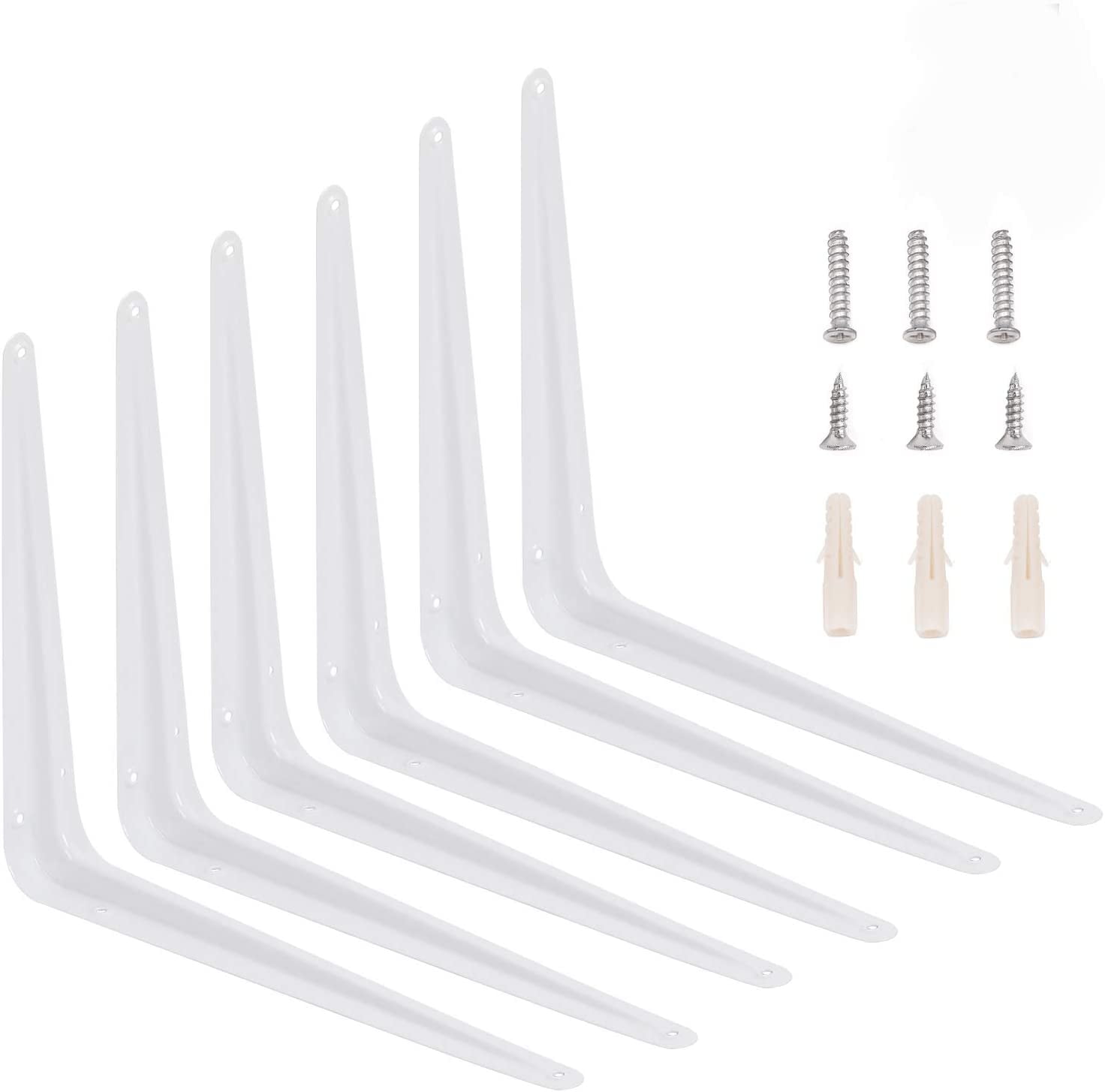 24 Packs 10 x 12 Inch Shelf Brackets, Heavy Duty Metal Wall Corner