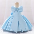thumbnail image 4 of IDOPIP Flower Girls Bowknot Tutu Dress for Kids Baby Wedding Birthday Party Baptism Formal Dresses, 4 of 7