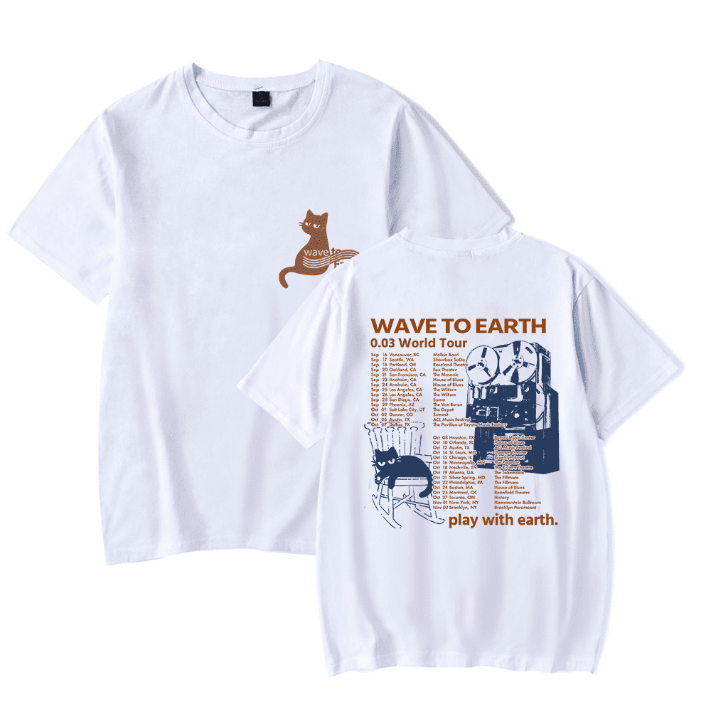 Wave to Earth Merch Cat 0.03 World Tour T-shirt Fashion Band