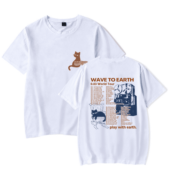 Wave to Earth Merch Cat 0.03 World Tour T-shirt Fashion Band Summer t shirt Men Women Short Sleeve Tee Crewneck Top