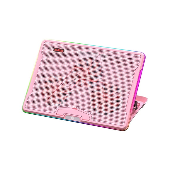Ajazz AJAZZ ANC160 RGB Laptop Cooling Pad with 7-Level Adjustable Height, Turbo Fans, Dual USB Ports, and Silent Operation for Laptops Under 19 Inches - Pink